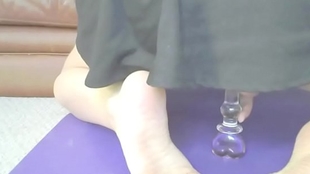 Fucking myself with my favorite glass fake penis