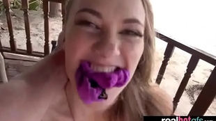 The real girlfriend of Samantha Hayes makes Gonzo Love on a gauze clip